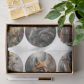 Decoupage 12 Fox 4" Coaster Woodland Designs  Tissuepapier (Geschenk)