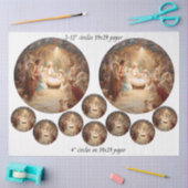 Decoupage 12" Kerststal Scene Cirkels & 8 Onderzet Tissuepapier (Craft)