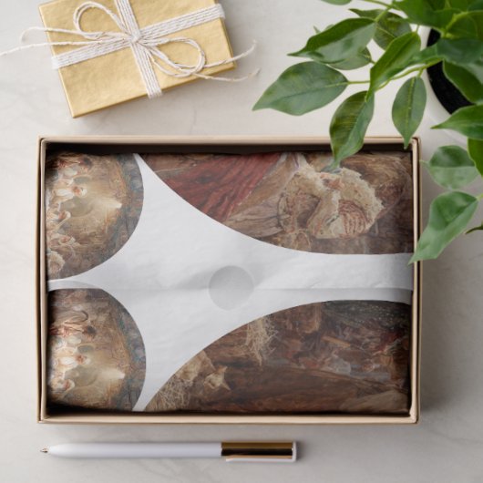 Decoupage 12" Nativity Scene Circles & 8 Coasters  Tissuepapier (Geschenk)