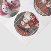 Decoupage 12 Whimsische 4" Coaster Santa Ontwerpen Tissuepapier (Detail)