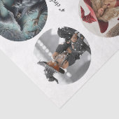 Decoupage 12 Witch Coaster Set 4" Circle Designs  Tissuepapier (Detail)