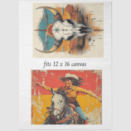 Decoupage 12x16 Cowgirl Roper & Schedel Design Tissuepapier