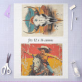 Decoupage 12x16 Cowgirl Roper & Skull Design  Tissuepapier (Craft)