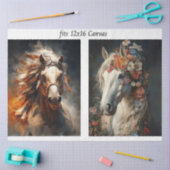 Decoupage 12x16 Horse Duo Stallion Southwestern Tissuepapier (Craft)