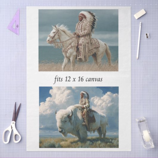 Decoupage 12x16 Native American Indian Designs  Tissuepapier (Craft)