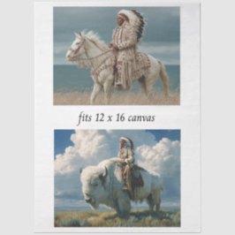 Decoupage 12x16 Native American Indian Designs  Tissuepapier