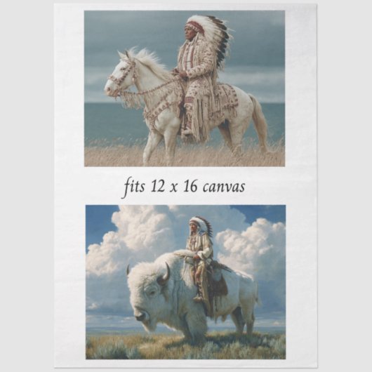 Decoupage 12x16 Native American Indian Designs  Tissuepapier (Voorkant)