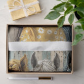 Decoupage 12x16 Whimsical 3 Panel Horses  Tissuepapier (Geschenk)