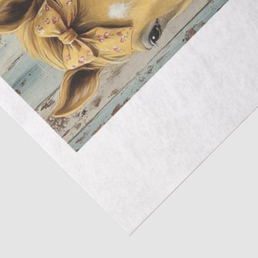 Decoupage 12x16 Whimsical 3 Panel Horses Tissuepapier (Detail)