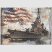 Decoupage 250ste Amerikaanse Slagschip Kunstwerk Tissuepapier (Voorkant)