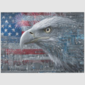Decoupage 250ste Cyber Eagle Patriottische Kunst Tissuepapier (Voorkant)