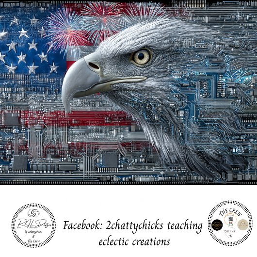 Decoupage 250ste Cyber Eagle Patriottische Kunst Tissuepapier