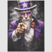 Decoupage 250ste Patriottische Oom Sam Paarse Kuns Tissuepapier (Voorkant)