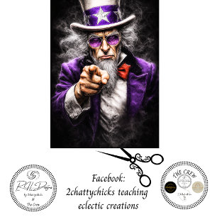 Decoupage 250ste Patriottische Oom Sam Paarse Kuns Tissuepapier