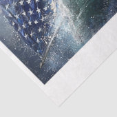 Decoupage 250th American Flag Rising in Ocean Tissuepapier (Detail)