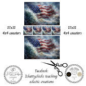Decoupage 250th American Flag Rising in Ocean Tissuepapier