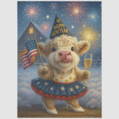 Decoupage 250th Birthday Highland Calf 4th July Tissuepapier (Voorkant)