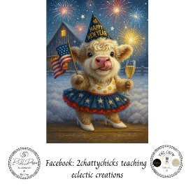 Decoupage 250th Birthday Highland Calf 4th July  Tissuepapier