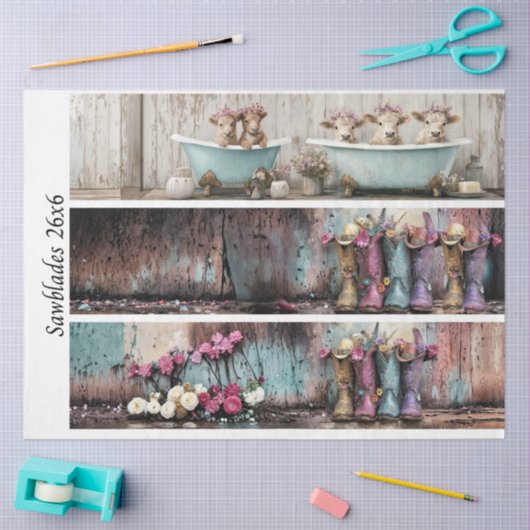 Decoupage 26x6" Farmhouse Designs for Handsaws Tissuepapier (Craft)