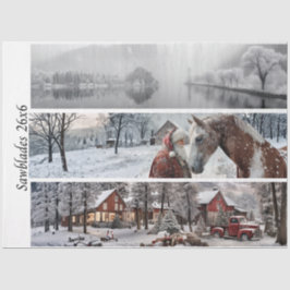 Decoupage 26x6" Winter Collection Handsaw Designs Tissuepapier