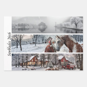 Decoupage 26x6" Wintercollectie Handzaag Ontwerpen Inpakpapier Vel