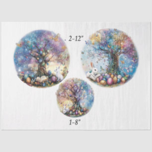 Decoupage 2-12" & 1-8" rondes Paasboom Boom Tissuepapier