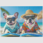Decoupage 2 Beach Day Franse Bulldoggen Tissuepapier (Voorkant)