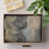 Decoupage 2 majestueuze zwarte wilde hengsten tissuepapier (Geschenk)