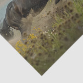 Decoupage 2 majestueuze zwarte wilde hengsten tissuepapier (Detail)