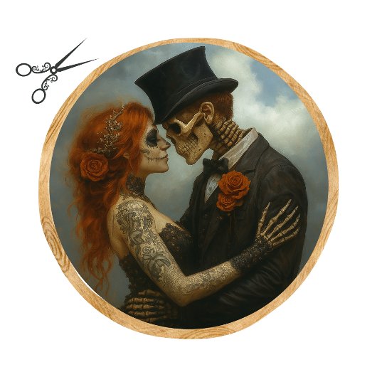 Decoupage 2 Skeleton Lovers Getting Married  Tissuepapier