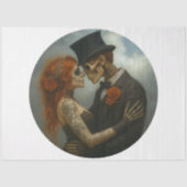 Decoupage 2 Skelettenliefhebbers trouwen Tissuepapier (Voorkant)