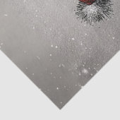 Decoupage 2 Snowmen Red Stripped Scarves Winter Tissuepapier (Detail)