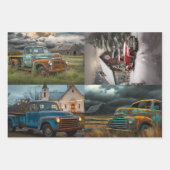 Decoupage 3 Design Pasen, Vrachtwagens, Onderzette Inpakpapier Vel (Voorkant 3)