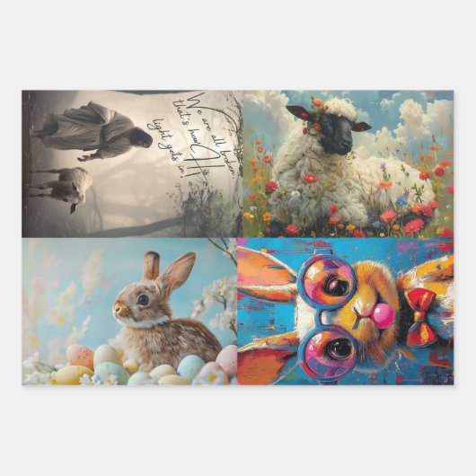 Decoupage 3 Design Pasen, Vrachtwagens, Onderzette Inpakpapier Vel (Voorkant)