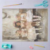 Decoupage 3 Kinderen Bloeiende Vriendschappen Tissuepapier (Craft)