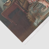 Decoupage 3 kleine varkens geruite kleding keuken tissuepapier (Detail)