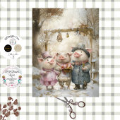 Decoupage 3 Little Pigs Story Book Forest Tissuepapier