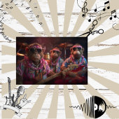 Decoupage 3 Monkey's Tropical Band Tissuepapier