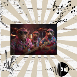 Decoupage 3 Monkey's Tropical Band Tissuepapier