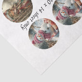 Decoupage 3" Mould Snow Globe Snowman & Girl  Tissuepapier (Detail)