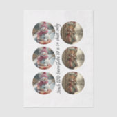 Decoupage 3" Mould Snow Globe Snowman & Girl  Tissuepapier (Voorkant)