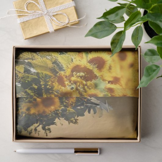 Decoupage 3 Paarden Loopveld Zonnebloemen Tissuepapier (Geschenk)