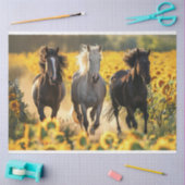 Decoupage 3 Paarden Loopveld Zonnebloemen Tissuepapier (Craft)