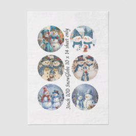 Decoupage 3" Sneeuwbol Vorm Kerst Tissuepapier