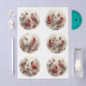 Decoupage 3" Sneeuwbolvormen Kardinalen Winter Tissuepapier (Craft)