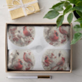 Decoupage 3" Sneeuwbolvormen Kardinalen Winter Tissuepapier (Geschenk)