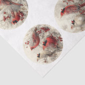 Decoupage 3" Sneeuwbolvormen Kardinalen Winter Tissuepapier (Detail)