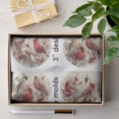 Decoupage 3" Snow Globe Moulds Cardinals Winter Tissuepapier (Geschenk)