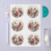 Decoupage 3" Snow Globe Moulds Cardinals Winter Tissuepapier (Craft)