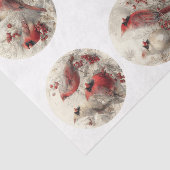 Decoupage 3" Snow Globe Moulds Cardinals Winter Tissuepapier (Detail)